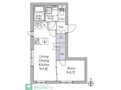 アトリオフラッツ日暮里(1LDK/5階)の間取り写真