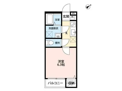 ブルーム検見川(1K/2階)の間取り写真