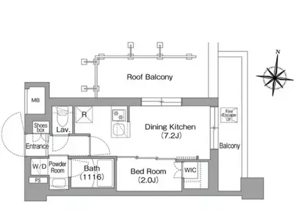 西品川2丁目M(1DK/5階)の間取り写真