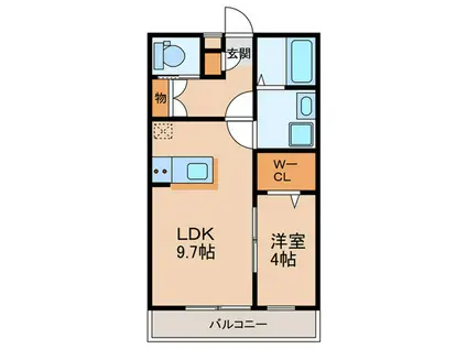 トルテやよい坂(1LDK/2階)の間取り写真