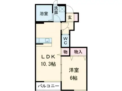 タルガ・フローリオ弥生(1LDK/1階)の間取り写真