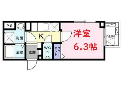 ヴィチーノ アル ポンテ品川(1K/4階)の間取り写真