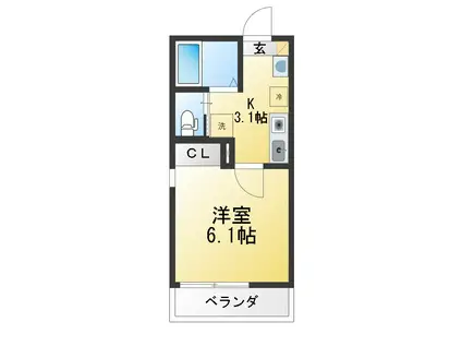LINEA K.B(1K/4階)の間取り写真