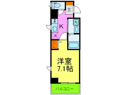 スミエール山本通(ワンルーム/3階)の間取り写真