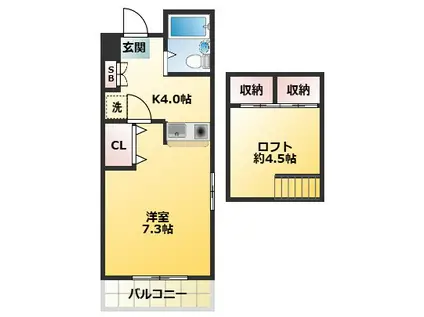 第3エクセルねり善(ワンルーム/2階)の間取り写真