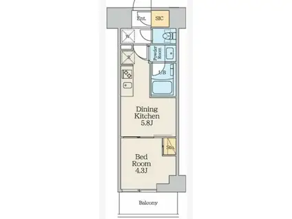 クレストコート本所吾妻橋ノース(1DK/5階)の間取り写真