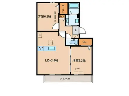 ベレンジュ(2LDK/3階)の間取り写真