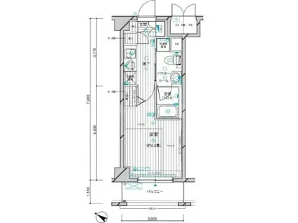 メインステージ川崎III(1K/3階)の間取り写真