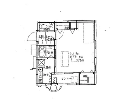 浅田フォレスト(1K/1階)の間取り写真