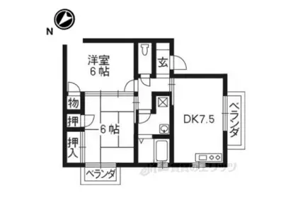 ハイツ木村(2DK/2階)の間取り写真