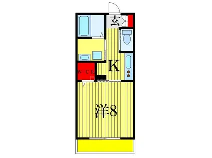 MSアイキヤンハウス(1K/1階)の間取り写真