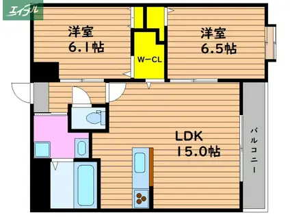 ベンビレッジ平田西公園(2LDK/3階)の間取り写真