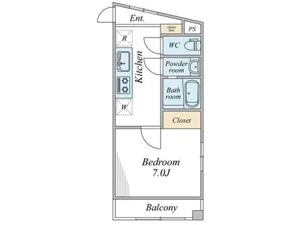サンライズハイム(1K/3階)の間取り写真