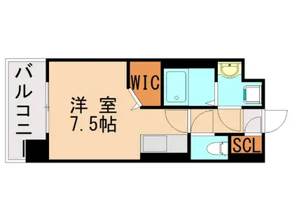 ブランシエスタ千早RJR(ワンルーム/4階)の間取り写真