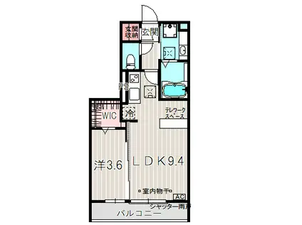 ラ・エスコルテ(1LDK/1階)の間取り写真
