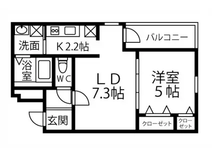 アイ・パレス1番館(1LDK/2階)の間取り写真