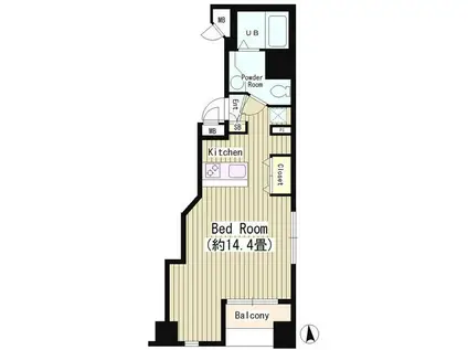 KS麹町(ワンルーム/5階)の間取り写真