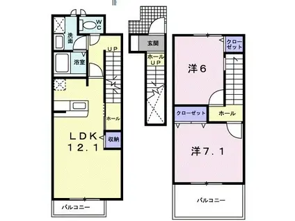 ウォーム郡山(2LDK/2階)の間取り写真