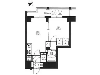 エスティメゾン中野(1LDK/5階)の間取り写真