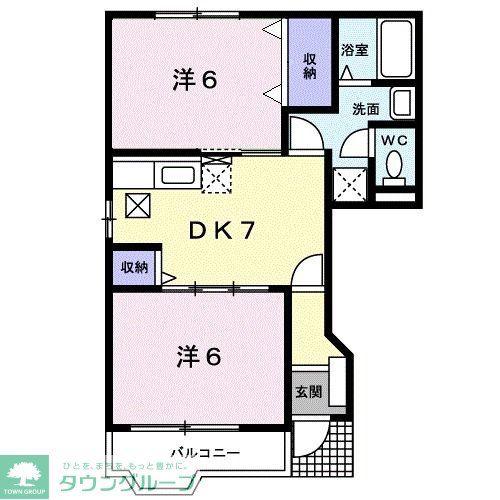グリーンハイツイマイ7(2DK/1階)の間取り写真