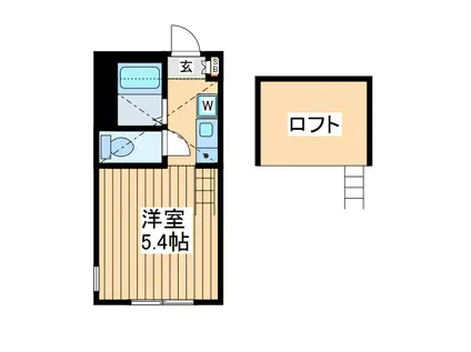 ヒルズ上星川(ワンルーム/2階)の間取り写真