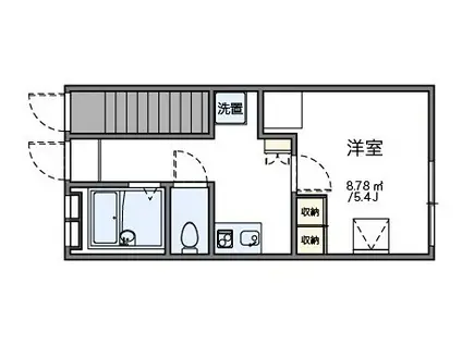 ＪＲ京浜東北線 大森駅(東京) 徒歩13分 2階建 築21年(1K/1階)の間取り写真