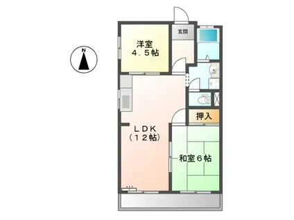 シャトー一宮(2LDK/3階)の間取り写真