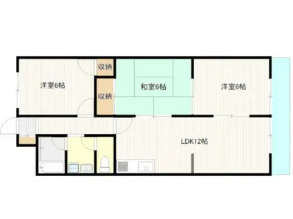 コーポラス(3LDK/3階)の間取り写真