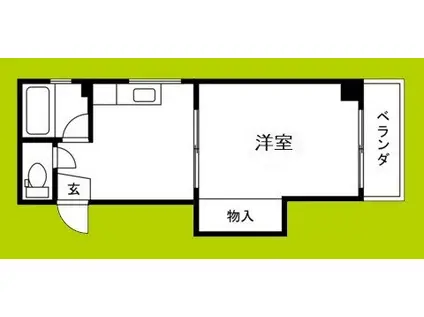 コーポ平野上町(1DK/3階)の間取り写真