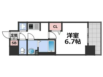 S-RESIDENCE堺湊駅前AZURE(1K/3階)の間取り写真