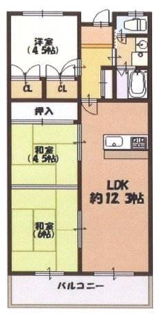 パストラル和泉(3LDK/4階)の間取り写真