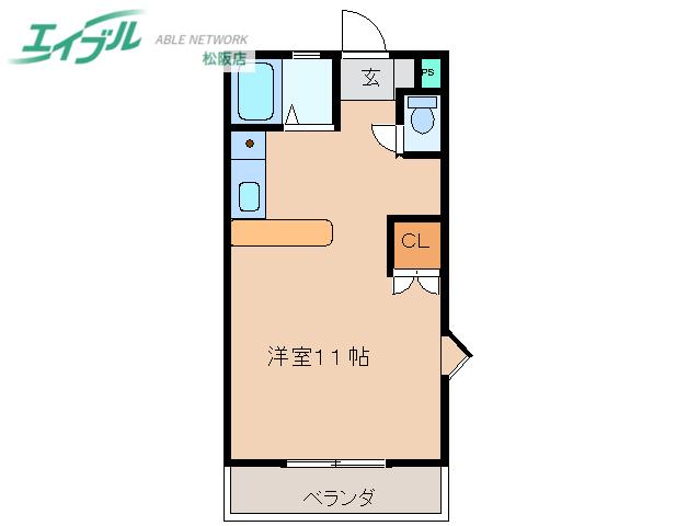 丸井ビル(ワンルーム/3階)の間取り写真