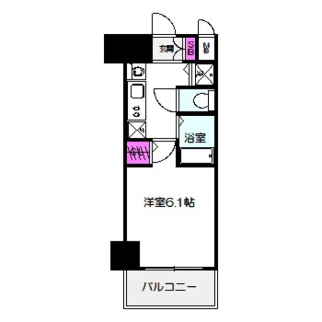 プレサンス大阪城公園パークプレイス(1K/8階)の間取り写真