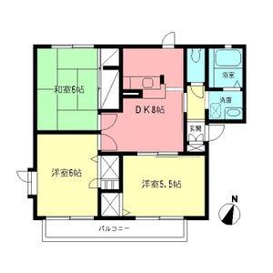 イーエムプットB(3DK/2階)の間取り写真