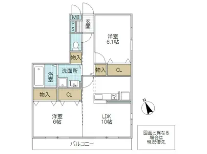 ラウレアコート(2LDK/2階)の間取り写真