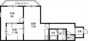 サンシティ新琴似(2LDK/4階)の間取り写真
