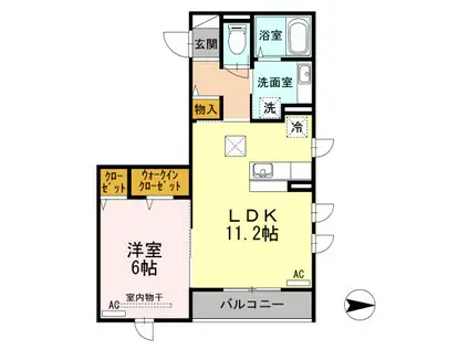 BEAUBELLE(1LDK/1階)の間取り写真