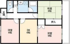 ハイムとのぎ(3DK/1階)の間取り写真