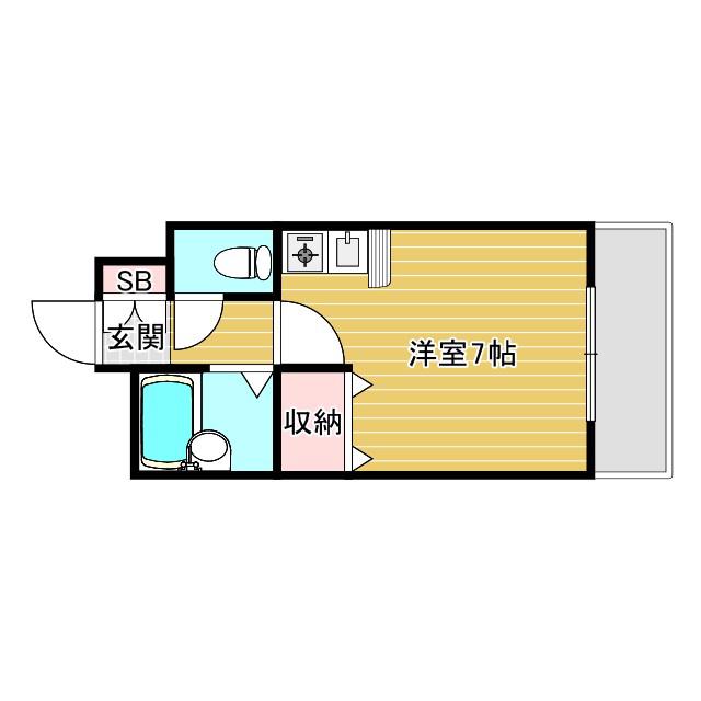 サンライズセカンド(ワンルーム/3階)の間取り写真