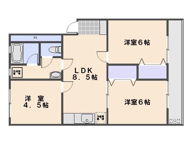本多第2ビル(3LDK/3階)の間取り写真