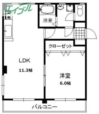 ステラマリス(1LDK/4階)の間取り写真