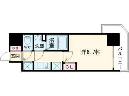 S-RESIDENCE堺湊駅前AZURE(1K/5階)の間取り写真