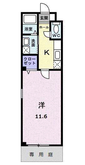 バイオレット(1K/1階)の間取り写真
