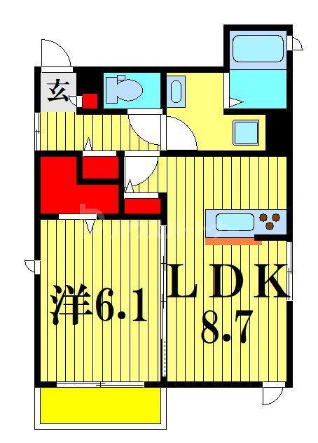 ボヌールATK(1LDK/2階)の間取り写真