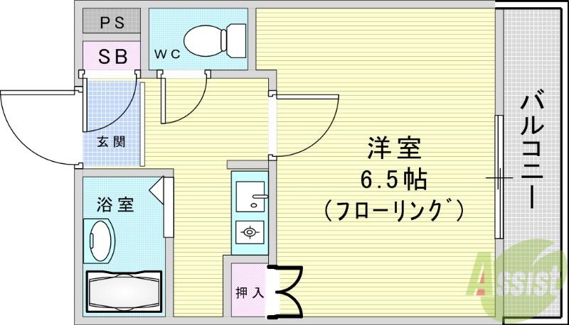 ギャレ蛍池新館(1K/3階)の間取り写真