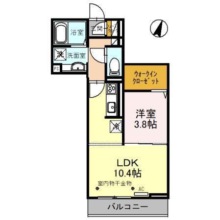 インペリアルヒルズ(1LDK/3階)の間取り写真
