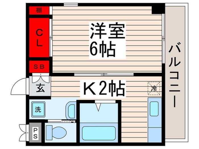 第7コーポマキ(1K/2階)の間取り写真