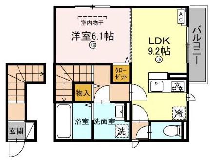 コリーナヴィルトゥ(1LDK/2階)の間取り写真