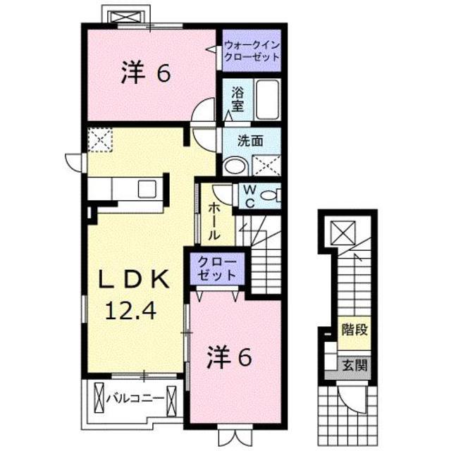シャルマンB(2LDK/2階)の間取り写真