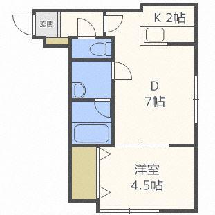 グラディート32(1LDK/2階)の間取り写真